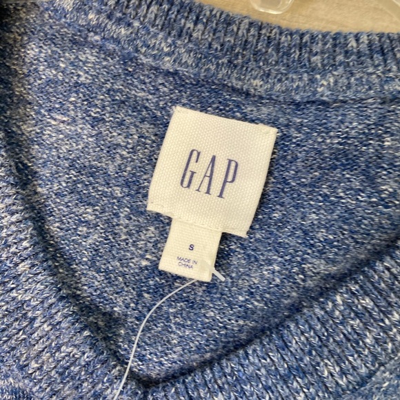 GAP NWT Men's Budding Vee Sweater Heather Blue - Picture 5 of 9